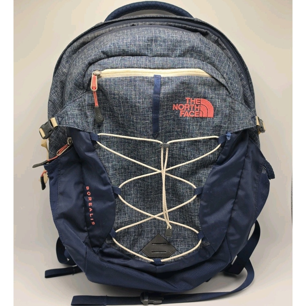 The North Face Borealis Backpack FlexVent Blue Pink Heather Laptop Hiking Bag